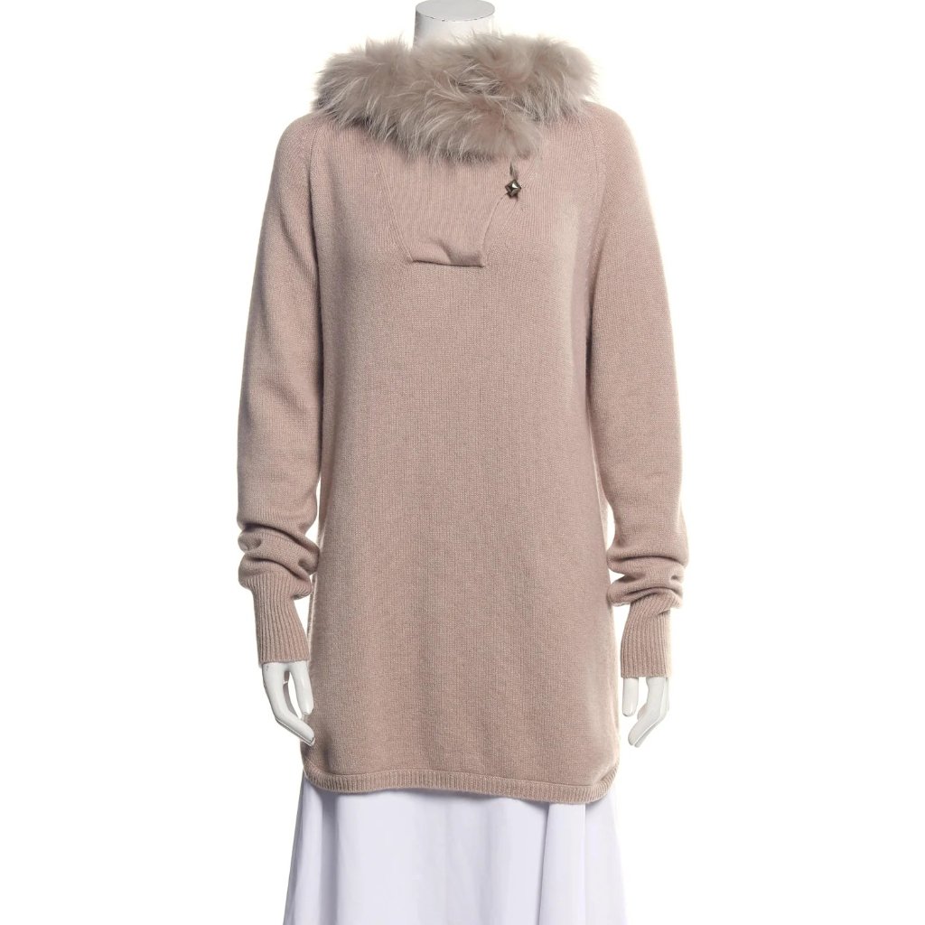 Fontana Milano Couture 1928 Cashmere Pullover In Dusty Pink Sz L